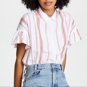 Madewell beachside shirt with ruffle sleeves